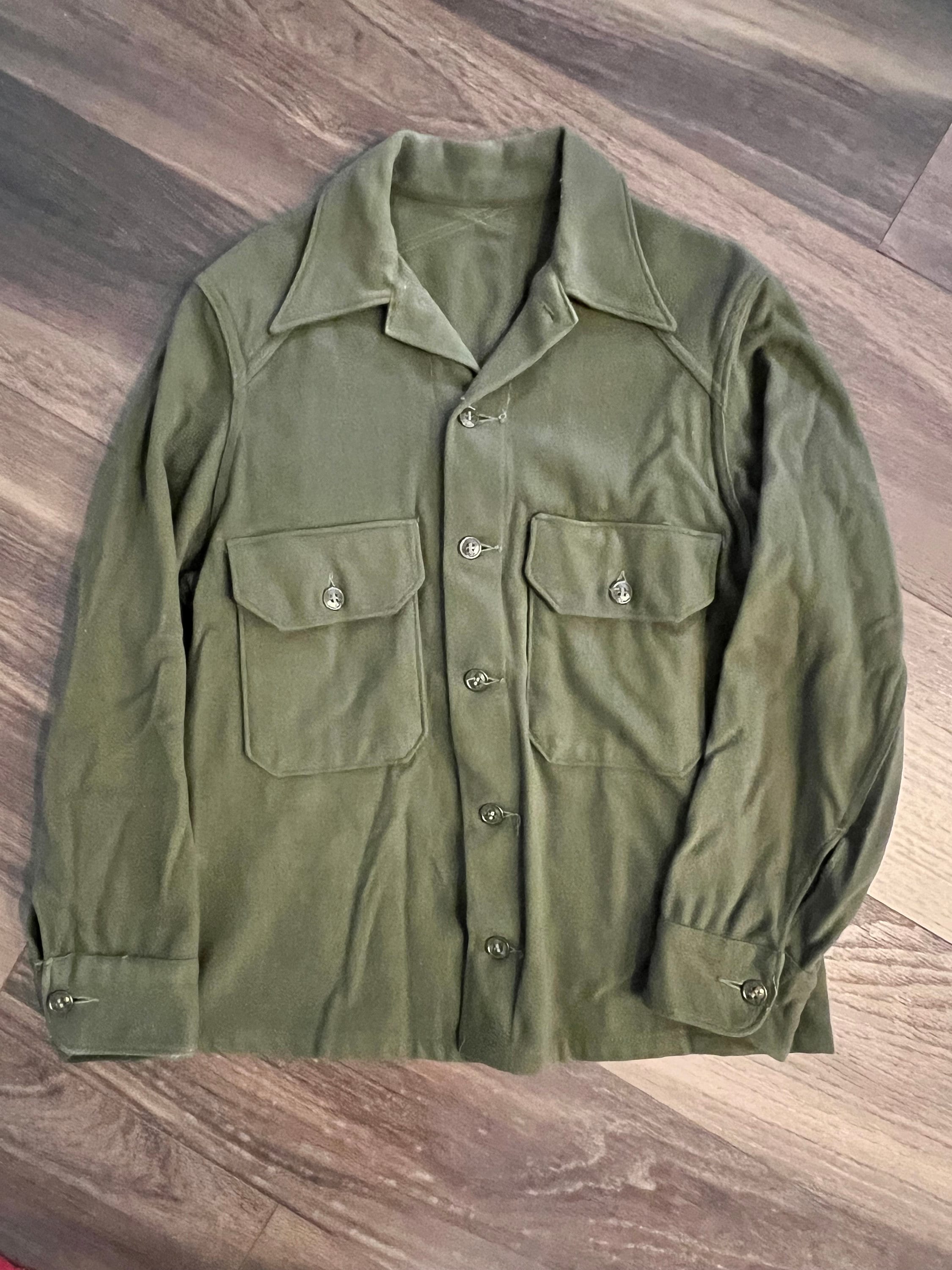Vintage Green Wool Army Shirt, Korean War Era - Etsy