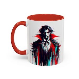 Dracula Mug, Dracula Gift, Vampire Coffee Mug, Dramatic Mug, Dracula Gift, Monster Mug, Spooky Mugs, Gothic Mug, Count Dracula, Creepy Mug