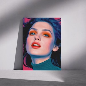 Pop Art Woman Portrait: Bold Colorful Female Face (Digital Download, PDF Files Included)