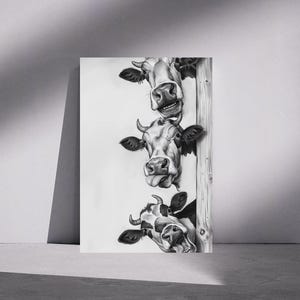 Kuh Druck: Skurrile Vintage Küche Dekor (Digitaler Download)