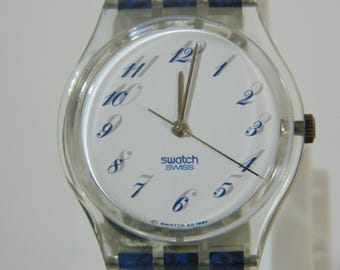 Swatch 1986 Blue Note GI400 Vintage Watch, Retro 80s Unisex  display picture 1
