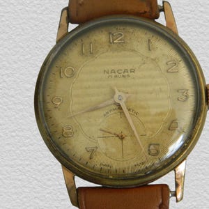 Vintage Nacar 1950s Wind-Up Mechanical Watch – Classic Collector's Timepiece
