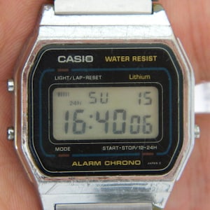 Vintage Casio A155W Alarm Chronograph Digital Watch | Retro Digital Timepiece
