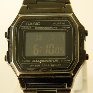 Rare   vinage 1980 &#39;s Casio B-660W Illuminator Watch | Water Resistant 5 Bar | Black Case | Module 3464