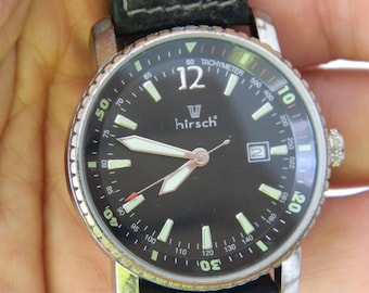 Orologio da uomo Hirsch Sky Pilot Aviation – Stile militare, movimento al quarzo