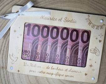 Gift card in silver – Original bill holder – Handmade wooden gift for birthdays, baptisms, weddings