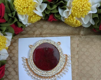 Varalakshmi Pendant/ Varalakshmi Stone Decorated Padhakam / Ammavaru Pendant / Varalakshmi Pooja Necklace / Goddess/Deity Decorated Pendant
