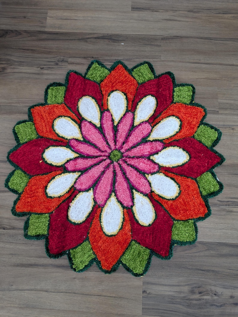 Rangoli Mat Rangoli Pooja Mat Onam Decor Lotus Mat Housewarming rangoli-mat-rangoli-pooja-mat-onam-decor-lotus-mat-housewarming