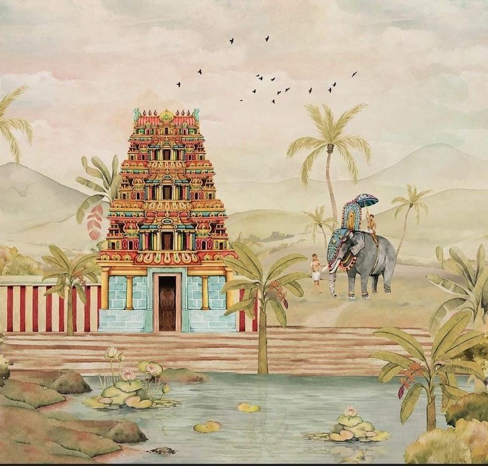 Mandir Backdrop Stitched Festive Backdrop/ Temple Backdrop/ Diwali Decor / Indian ...