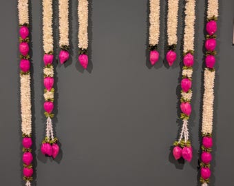 Lotus Bud Decor / Lotus garland strings/ Pooja Decor / Indian Pooja Decor / Artifical Flower Decor / Flower Pooja Decor/ Ganesh Pooja Decor