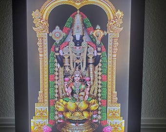 Backlight Photo Frame/ Venkatesha Photo Frame/ Indian God Photo Frame/ Balaji Frame/ Venkateshwara Photo Frame/God Frame/Pooja room/mandir