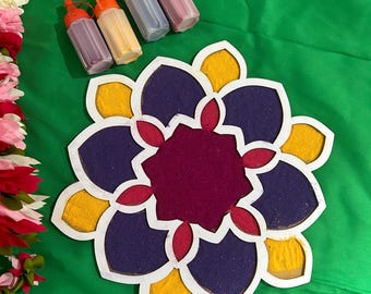 MDF Rangoli / Muggu / Indian Rangoli Decor/ Floor Decor Rangoli / Rangoli colors / Diwali Decor/ Pooja Decor/ Reusable Rangoli/Easy Rangoli
