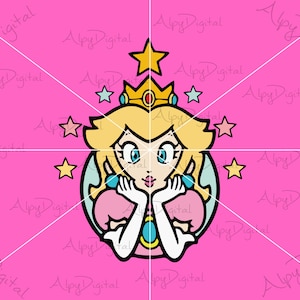 Princess Peach Svg, Princess Peach Png, Feeling Peachy Svg,Feeling Peachy Png,Princess Png, Super Mario World Png,Princess Peach Star Png