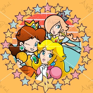 Mario Princess Trio png, Peach Svg, Princess Peach png, Princess Rosalina Svg, Super Mario World png, Mario Princess Peach Star png, Daisy png