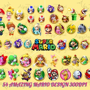 Super Mario Bundle Charaktere Png, 54 Stück Super Mario Png, Super Mario Familie Png, Super Mario Charaktere Png, Super Mario Clipart, Mario World