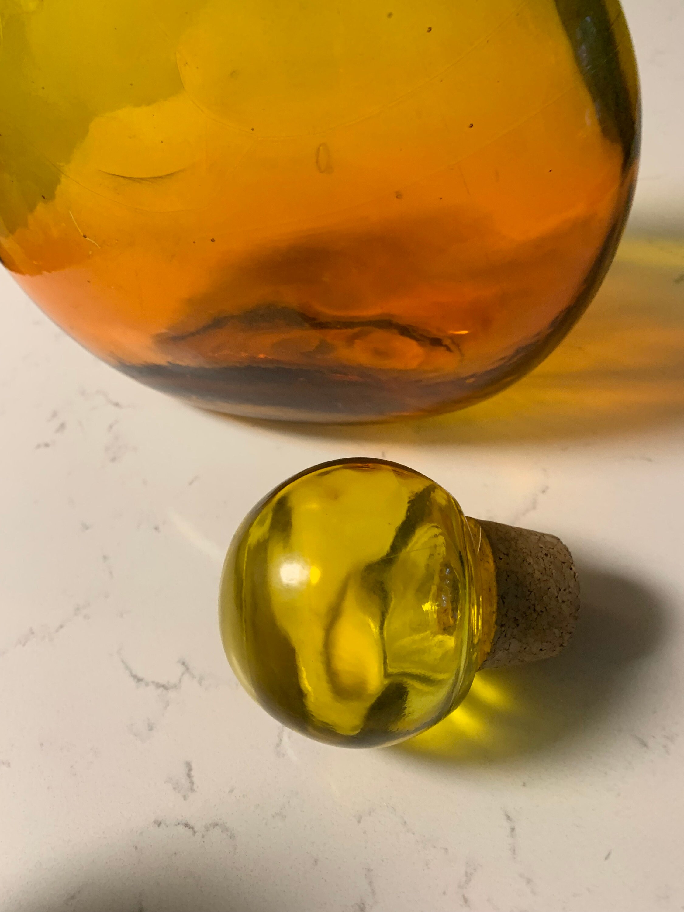 Orange Yellow/green Large Decorative Glass. Made in Spain. - Etsy