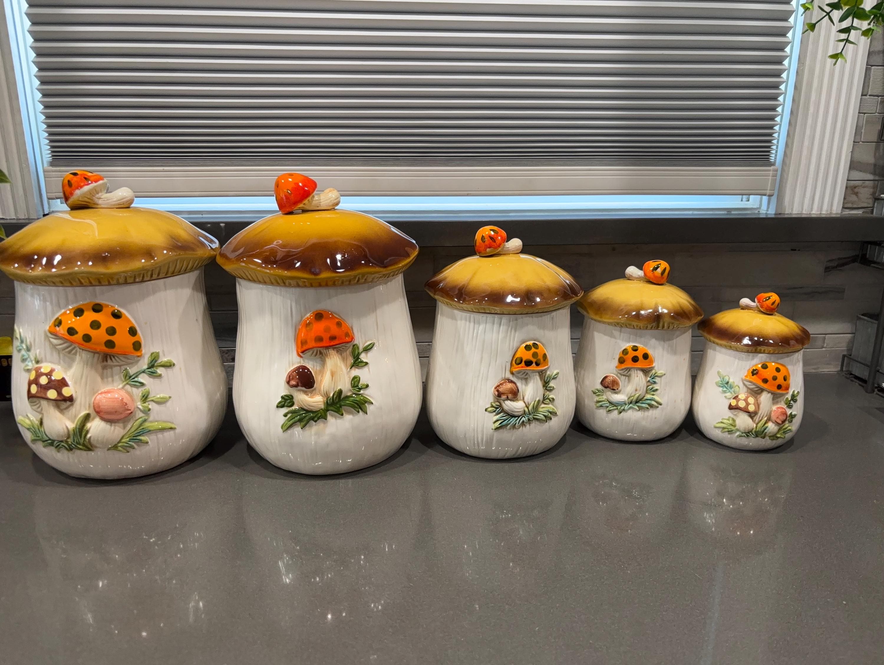 Merry Mushroom Canisters 1976 - Etsy