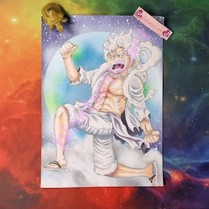 One Piece Ruffy / Luffy Gear 5 Fanart / Artprint / PRINT A4 or A5, anime drawing as print, anime print, anime poster