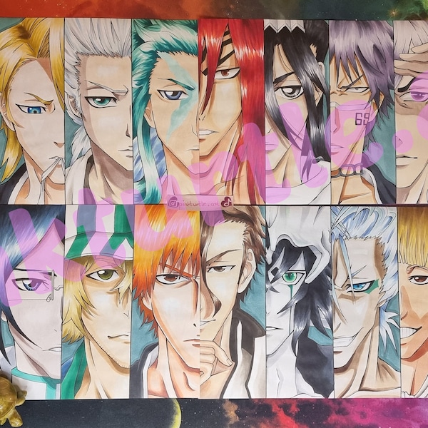 16 Bleach characters fanart / art print / PRINT A1, A2, A3 or A4, anime drawing as a print, anime print, anime poster