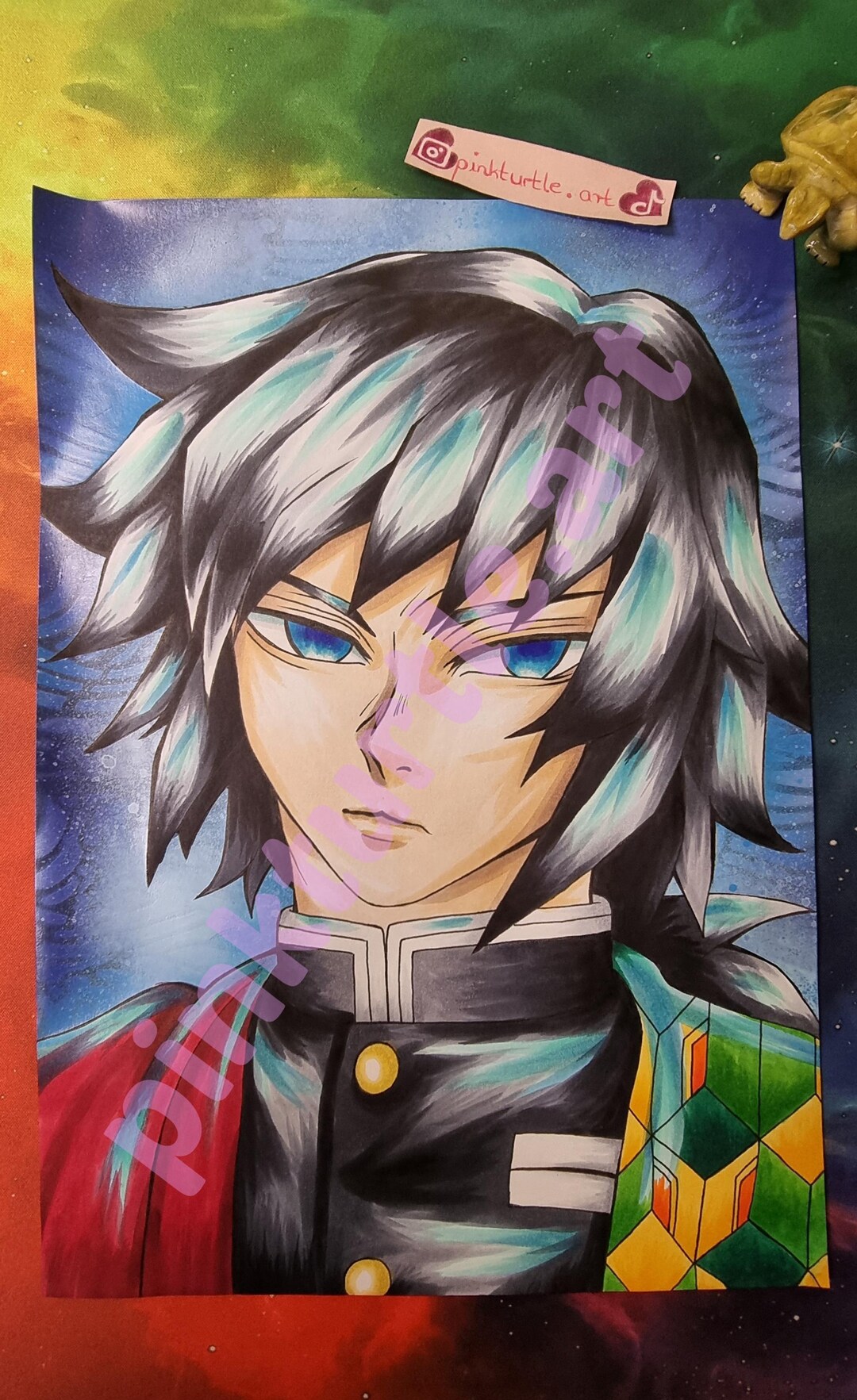 Fanart Demon Slayer / Hashira Giyu Tomioka as PRINT Selectable in A2 or ...