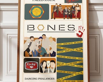 Póster de la serie Bones / Arte mural retro de moda (imprimible)