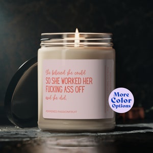 She Believed She Could Candle - Hard Work Accomplishment Gift, High School Graduation Gift, College Graduation Gift, Gift for Passing Exams