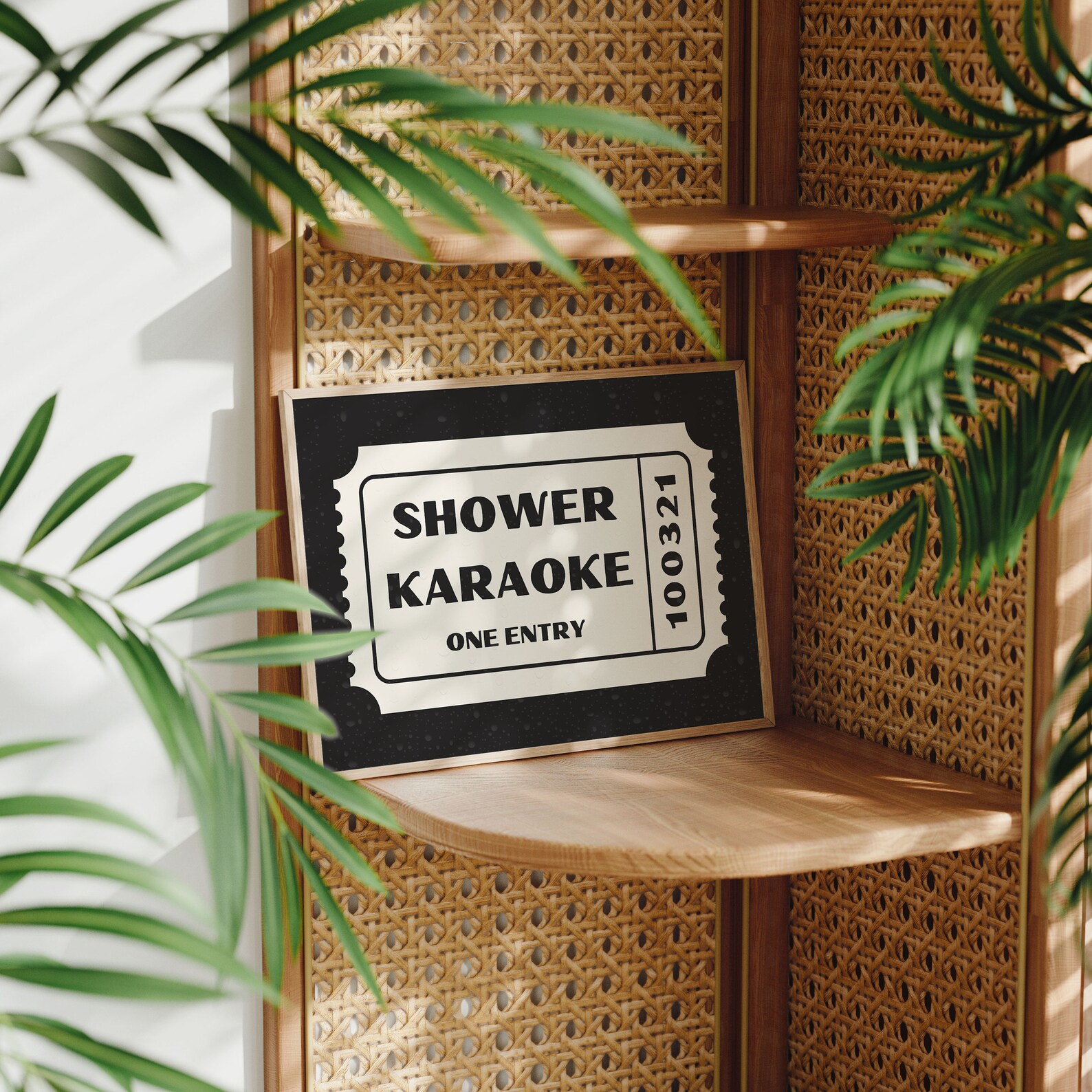 shower-karaoke-ticket-art-digital-download-black-cream-funny