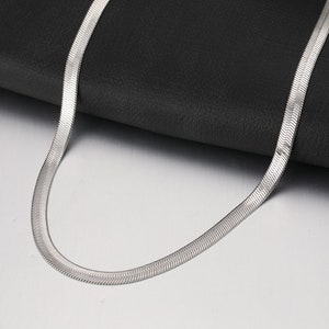 Blade Snake Chain Stainless Steel Necklaces Unisex Men Choker Width 2/3/4/5mm Herringbone Necklace For Women Jewelry Party Gifts Silver