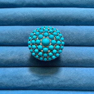 Sleeping Beauty Turquoise Cocktail Ring - 8.0 ctw. - Size 9