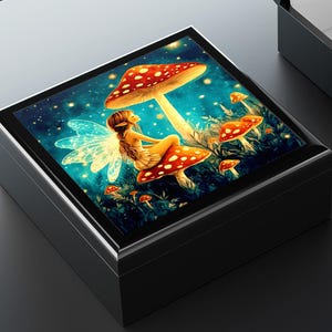 Fairy Dreaming Jewelry Box, Wooden Stash Box, Enchanted Trinket Holder, Magic Accessories Organizer, Fairy Tale Jewelry Holder