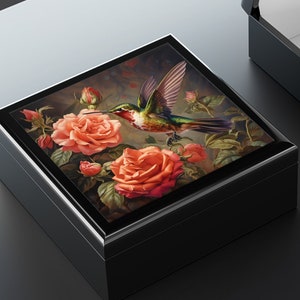 Hummingbird by Hibiscus Trinket and Jewelry Box