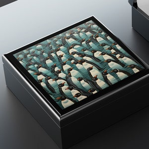 Impression d&#39;art Une mer de pingouins, boîte à bijoux et cadeau pour impression d&#39;art