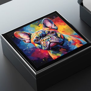 Pop Art French Bulldog Art Print Gift and Jewelry Box