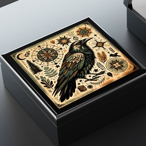 BOHO Raven Memory Box - Fairycore grunge black raven