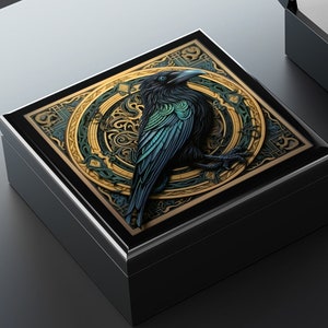 Celtic Knotwork Raven Stash Box