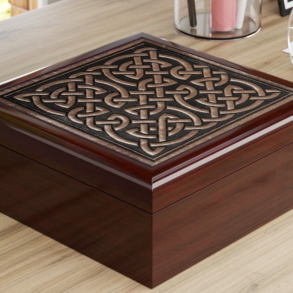 Heritage Irish Bronze Celtic Knot Gift and Jewelry Box for treasures, trinkets and mementos. Keep your Ireland souvenirs organized.