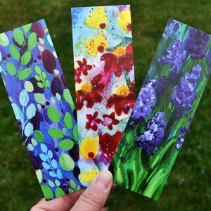 BOOKMARKS- ABSTRACT FLORALS- Set of 3