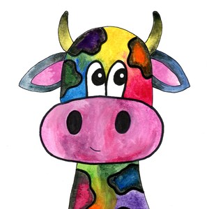 Watercolor Cow