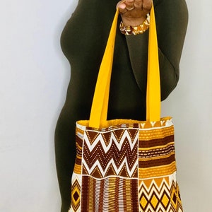 Petit tote-bag ethnique pailleté réversible, Sac en tissu élégant