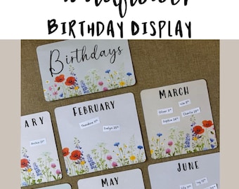 Wildflower Classroom Birthday Display | Editable & Printable Teacher Decor | Instant Download