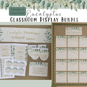 Eucalyptus Classroom Display Bundle | Editable & Printable Teacher Decor | Instant Download