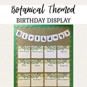 Botanische verjaardagsdisplay in de klas