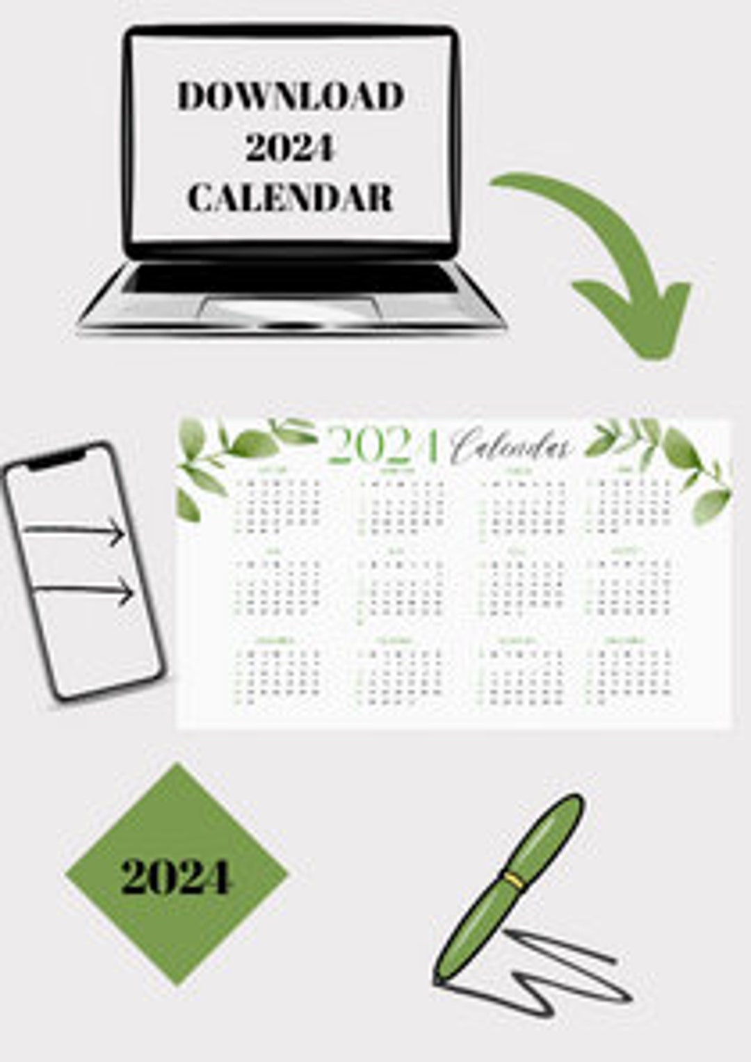 2025 Yearly Calendar Printable 2025 Calendar Horizontal Calendar 2025