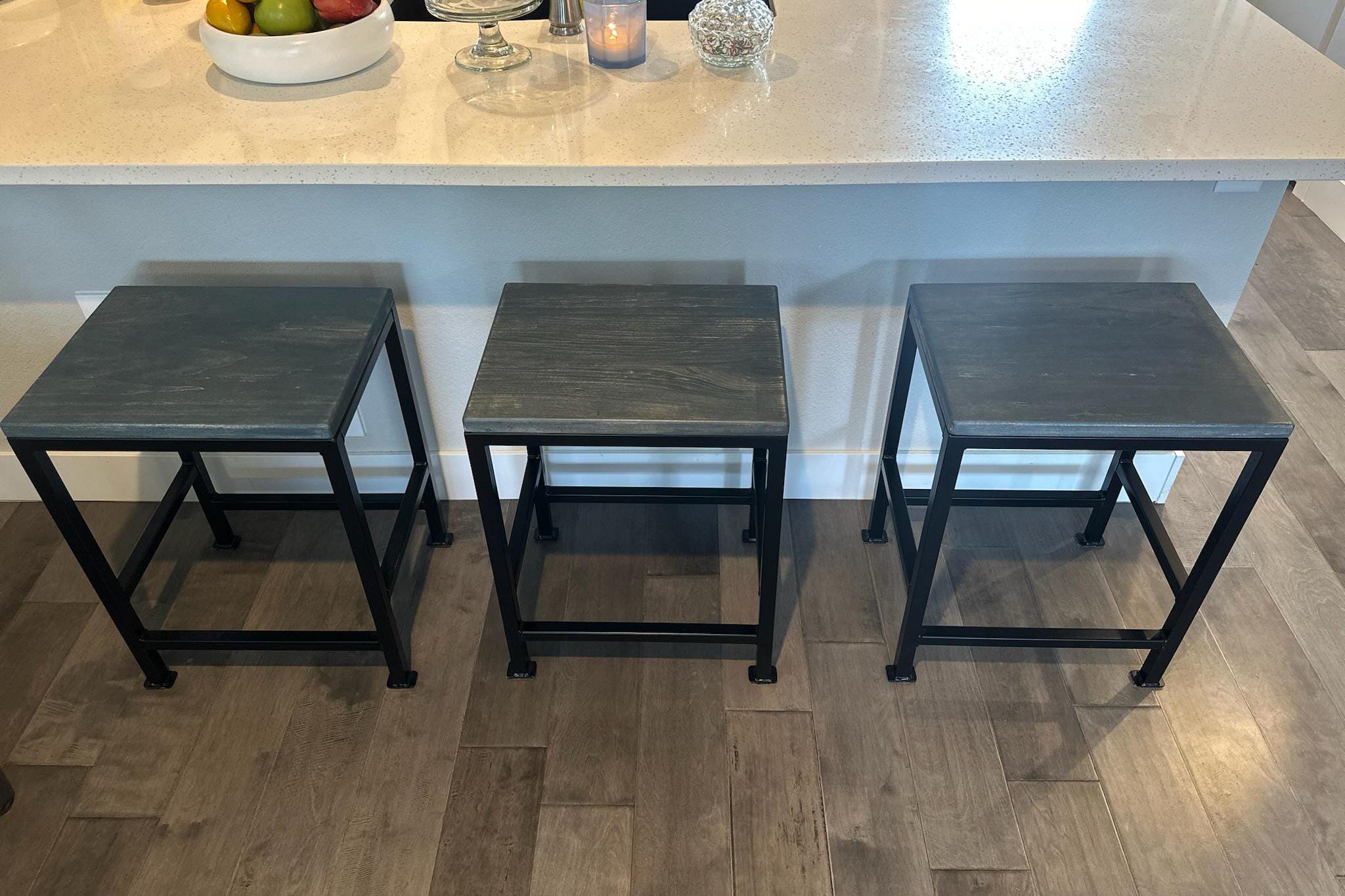 Custom Metal and Wood Kitchen Stool | Single | Barstool | Hardwood ...