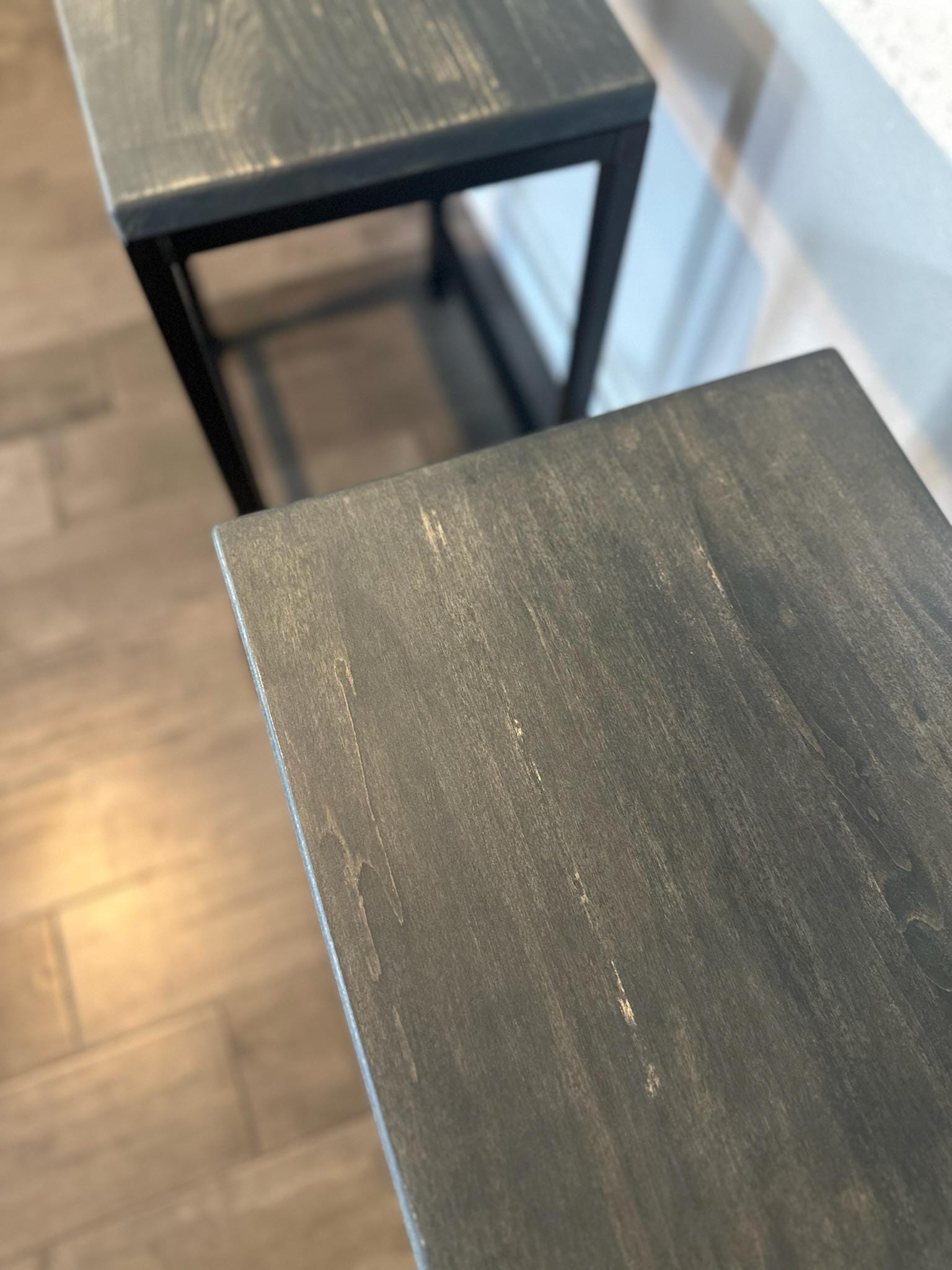 Custom Wood & Metal Kitchen Stool, Industrial Counter Height Bar Stool ...