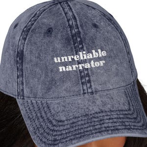 Unreliable Narrator Embroidered Faded Vintage Hat - Baseball Cap