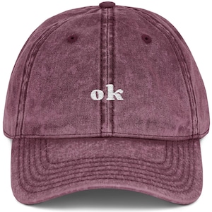 Embroidered ok Quote Faded Hat | Heated Rivalry Inspired Vintage Cap