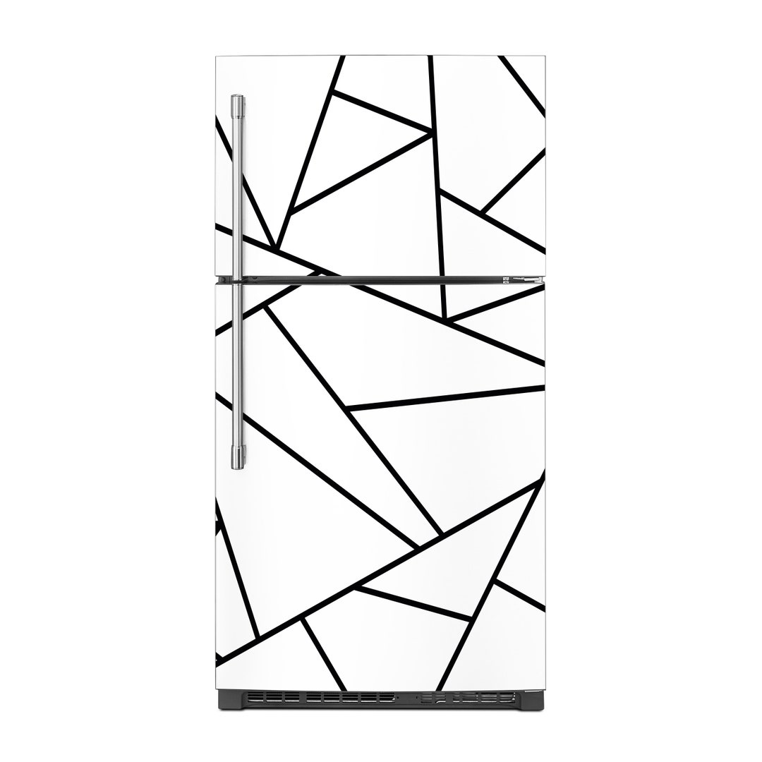 White Geometric Fridge Decal Wrap Vinyl Refrigerator Decal Etsy
