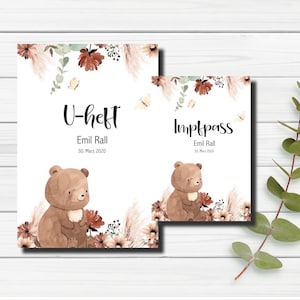 U-heft Impfpass Mutterpass Teddy Bär personalisiert