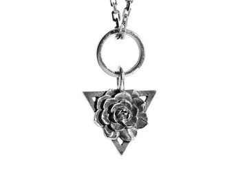 Sterling Silver Rose Pendant: Handmade Floral Necklace